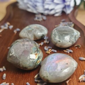 Purple/ Pink Labradorite Hearts
