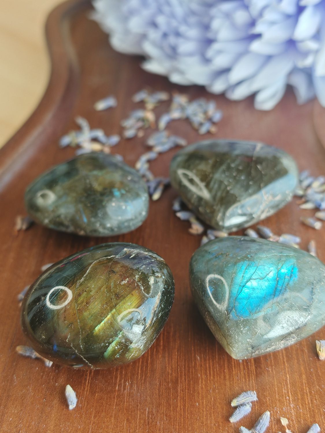 Blue Labradorite Hearts