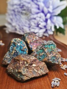 Peacock Ore with Pyrite And Clear Quartz